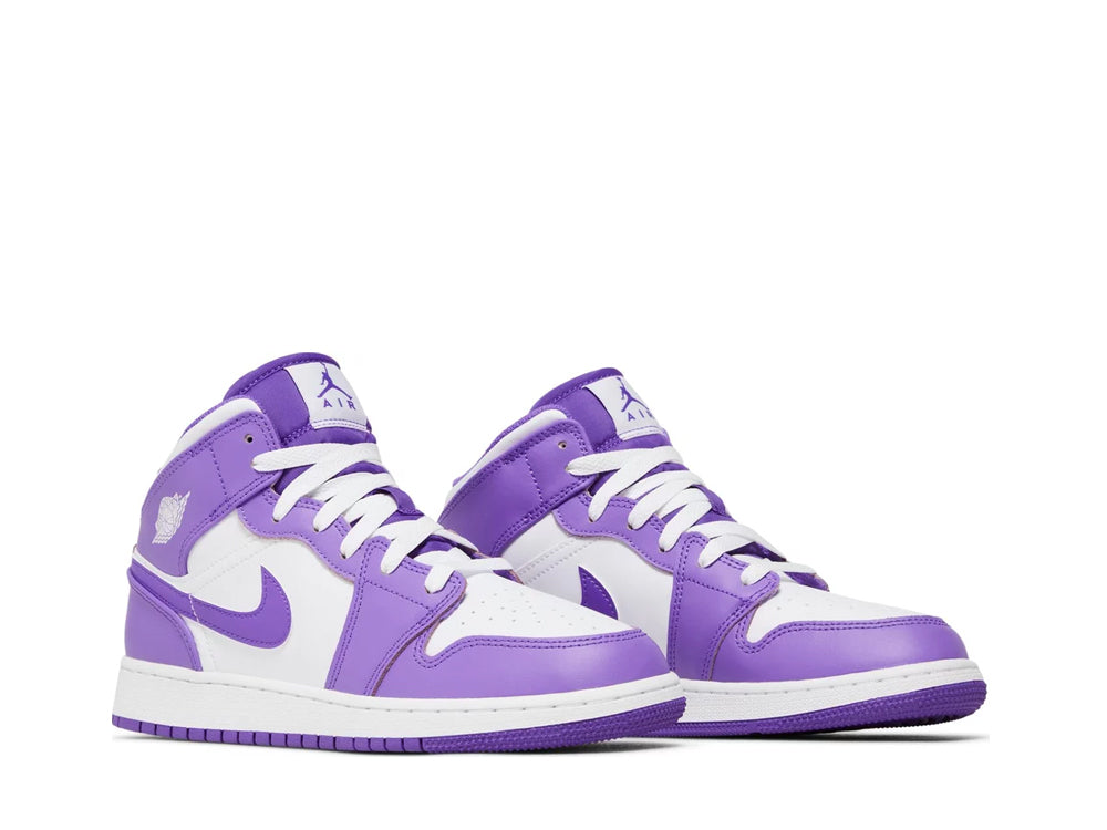 Air Jordan 1 Mid Purple Venom GS pair