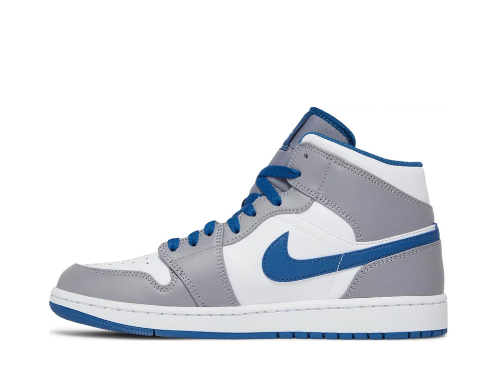 Nike air jordan 1 mid true blue grey blue side