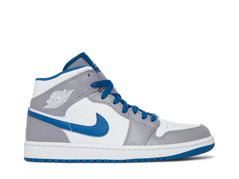 Nike air jordan 1 mid true blue grey blue