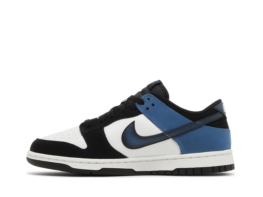 Nike dunk low industrial blue Black toe upper with white toe and blue heel side 