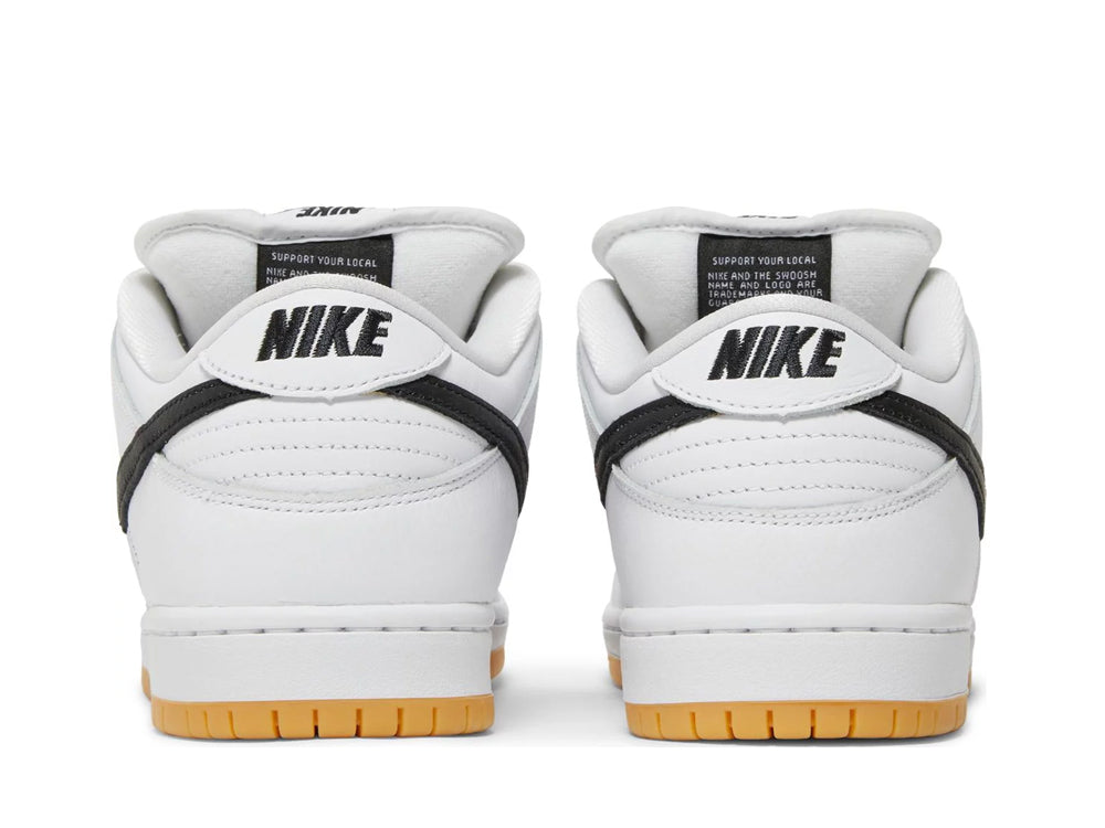 Nike dunk sb low white gum pack back heel section