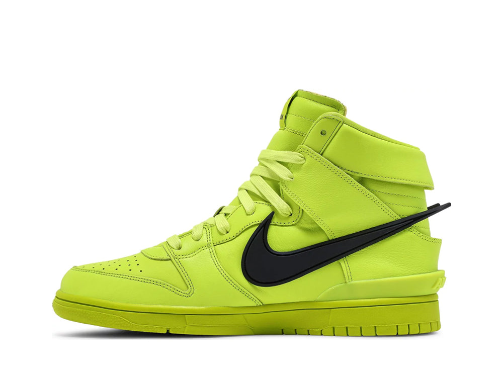 Nike dunk high AMBUSH flash lime side