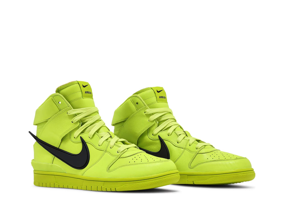 Nike dunk high AMBUSH flash lime sole